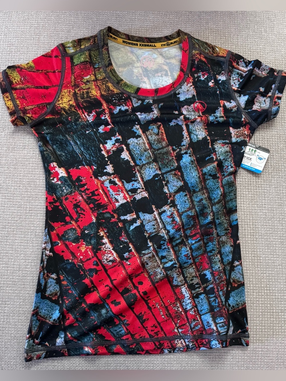 Inknburn Performance Women’s Short Sleeve Top Brick pattern - Multicolor XXS